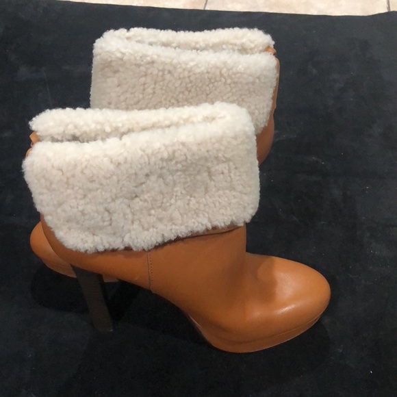 Coach shearling ankle leather boots NWT - Picture 4 of 13